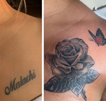Cover-up bust tattoo