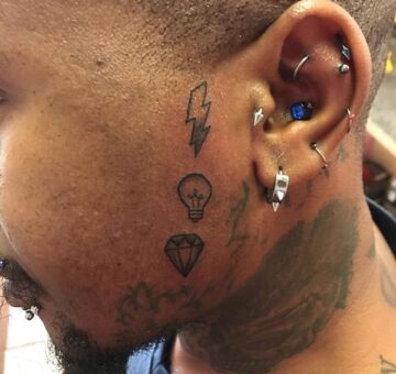 Custom ear tattoos for men