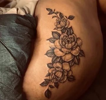 Neo-Traditional Floral Tattoo