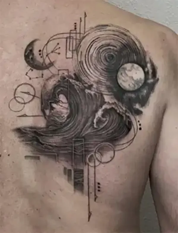 layering and-overlapping-geometric-tattoo