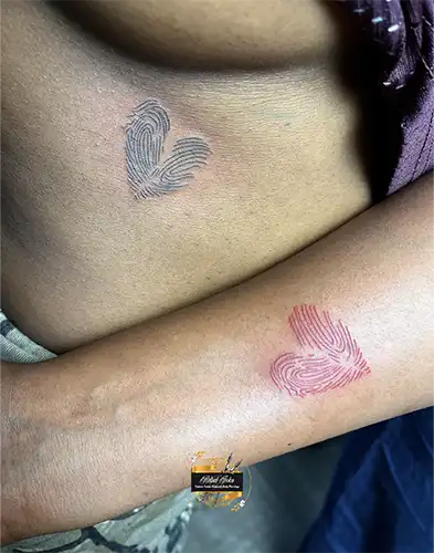 friendship-fingerprint-heart-tattoos