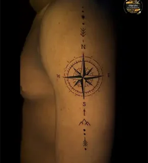 fine-line-compass-tattoo