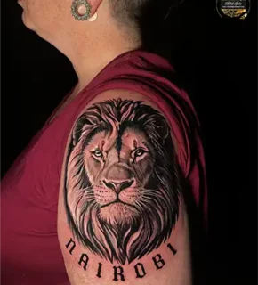 black-and-grey-realism-potrai-lion-with-gothic-lettering